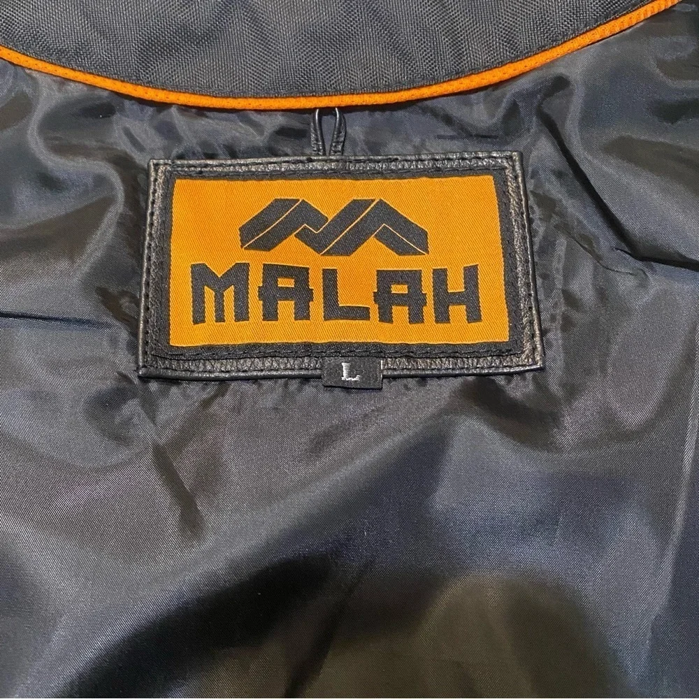 Malah Womens Black Leather Motorcycle Gun Vest‎ Braided Front/Back Side Laces Lg